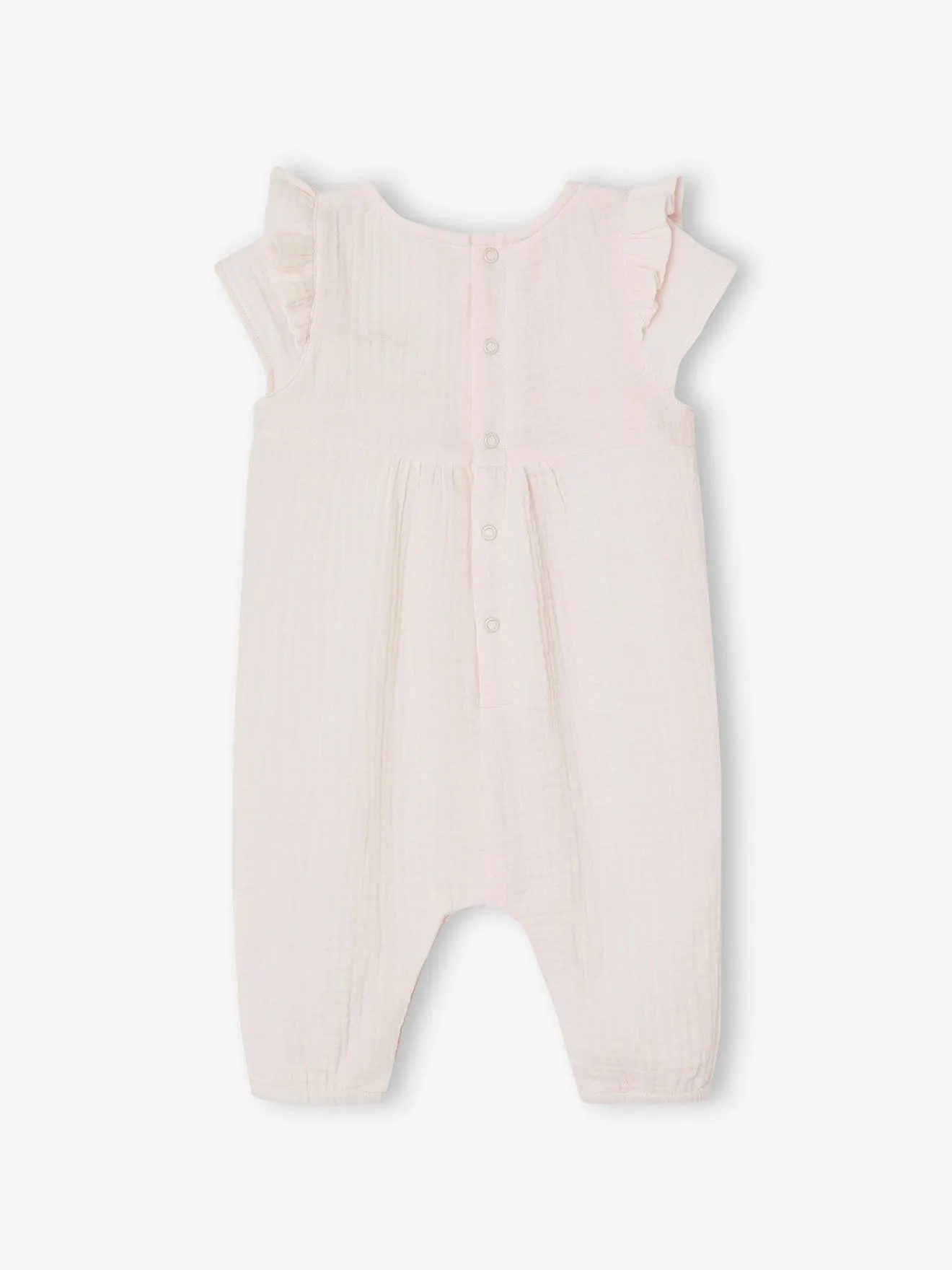 Combinaison bébé en gaze de coton vert sauge - Vertbaudet