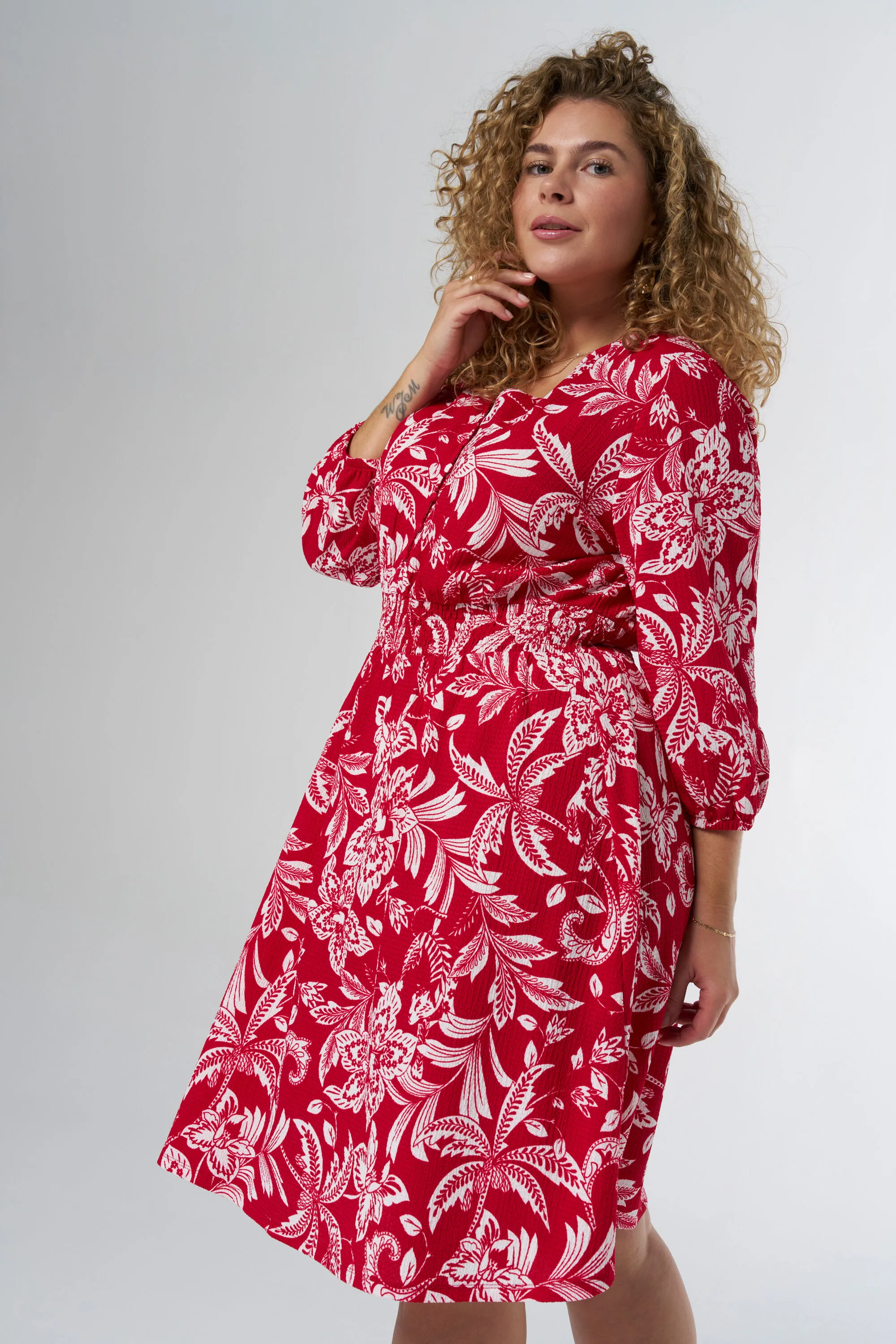 Femmes Robe à imprimé Multi Malabar-Rouge | MS Mode
