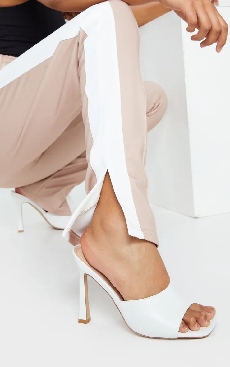 Mules carrées à talon blanches