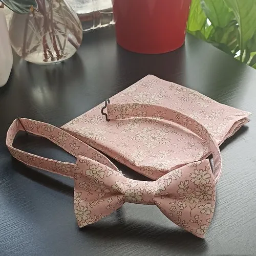 Nœud papillon tissu coton liberty + mouchoir de poche