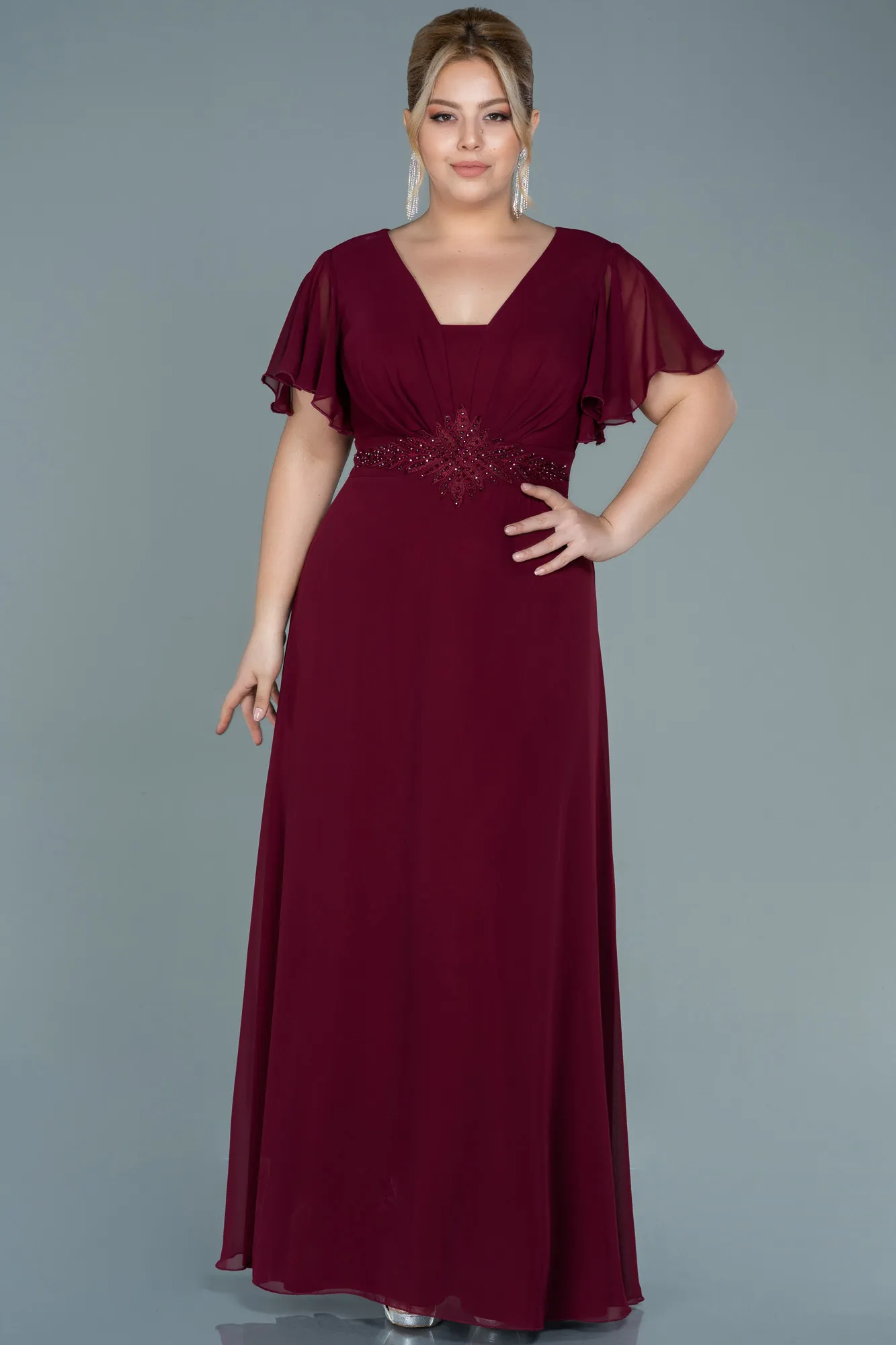 Robe De Soirée Grande Taille Mousseline Longue ABU2308