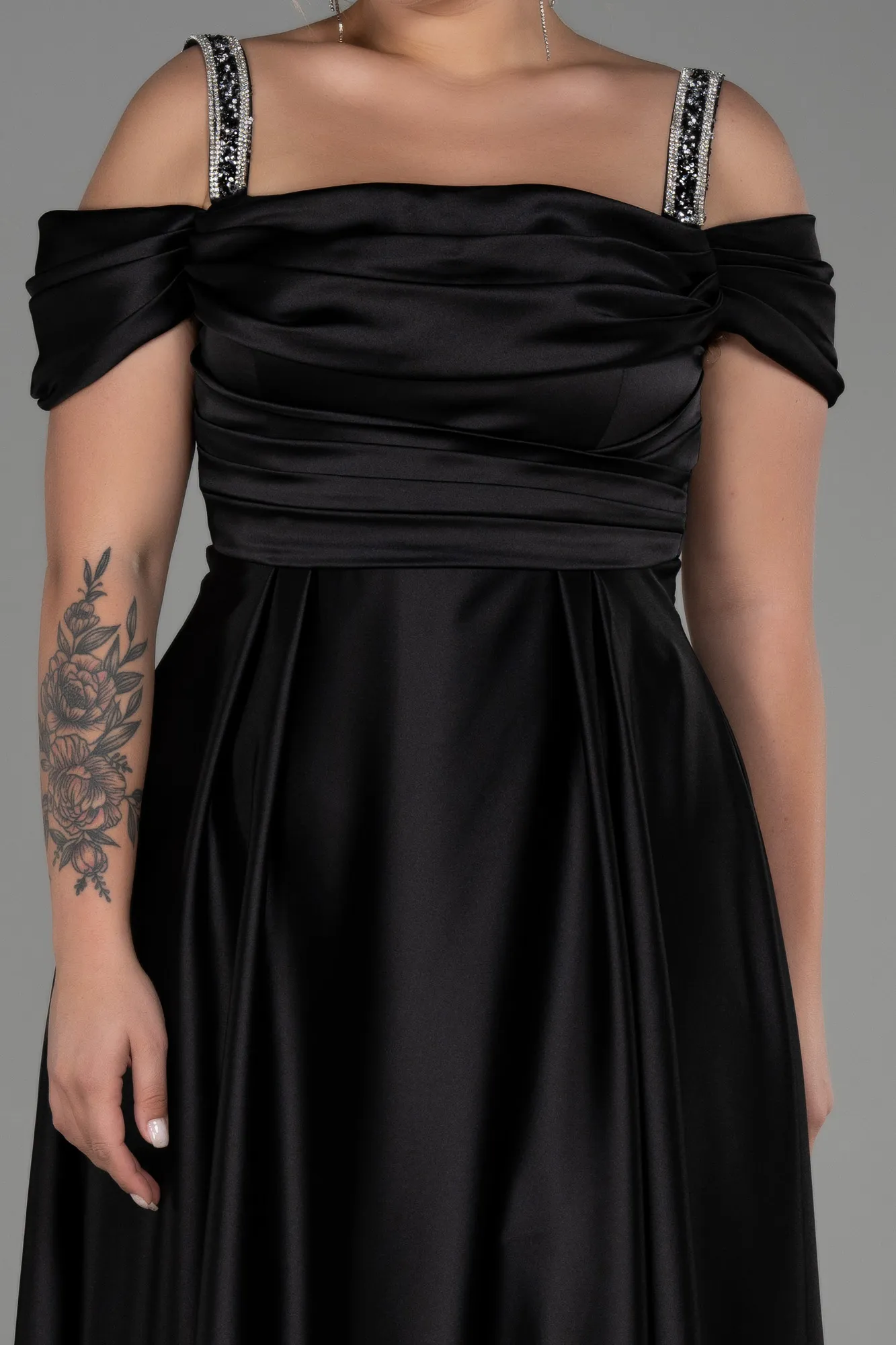 Robe De Soirée Grande Taille Satin Longue Vert ABU3277