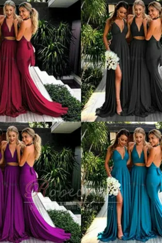 Robe Demoiselle d'Honneur Naturel taille Dos nu Elégant Sans Manches