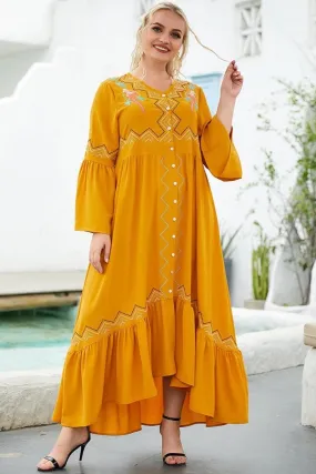 Robe Longue Jaune Bohème