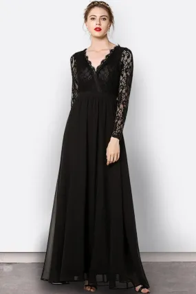 Robe Longue Manche Dentelle