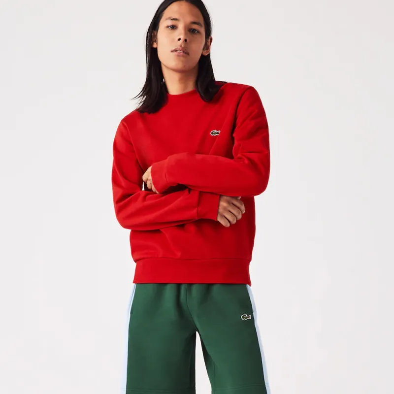SWEATSHIRT HOMME LACOSTE EN MOLLETTON GRATTÉ DE COTON BIOLOGIQUE