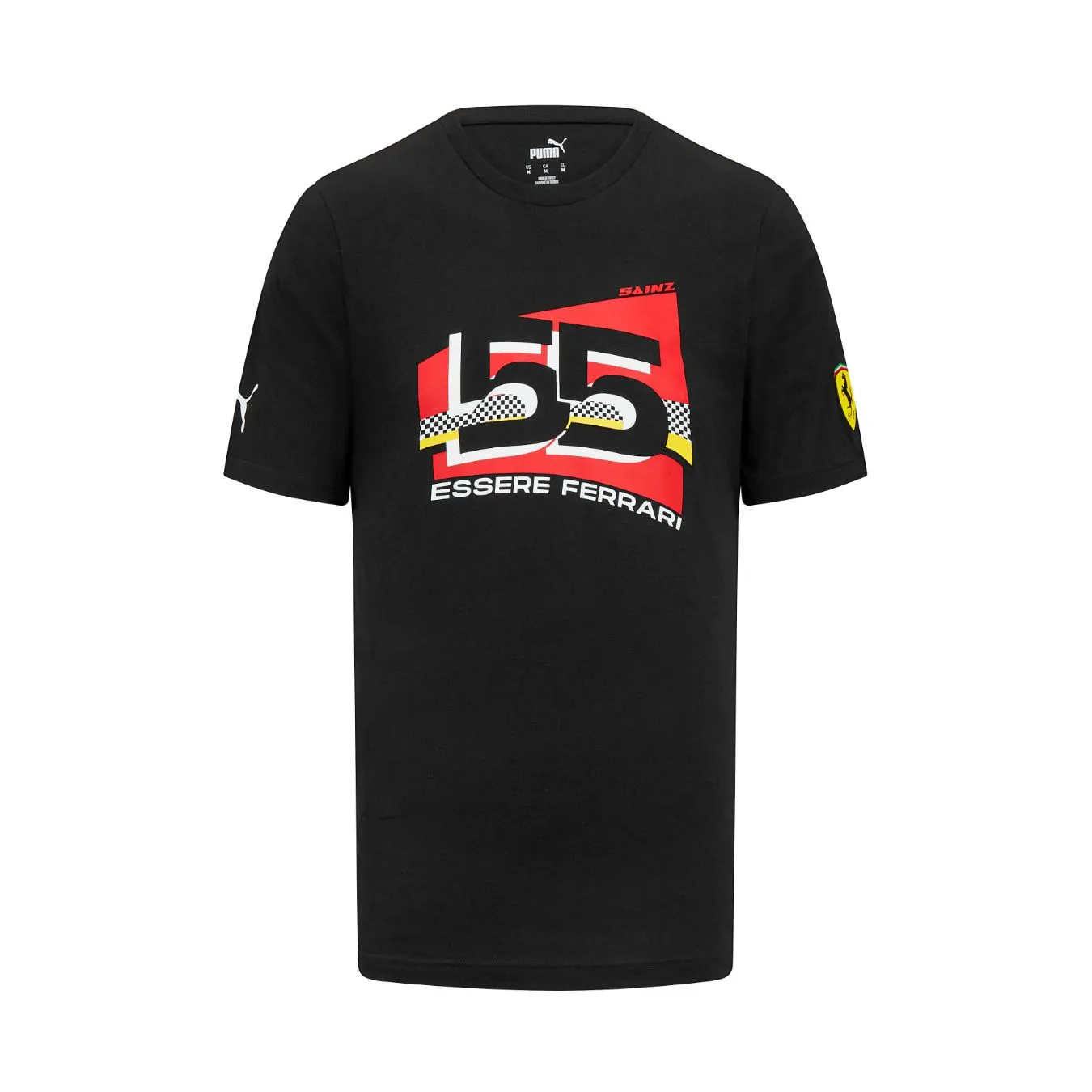 T-shirt FERRARI F1 Puma Driver Carlos Sainz Noir pour homme