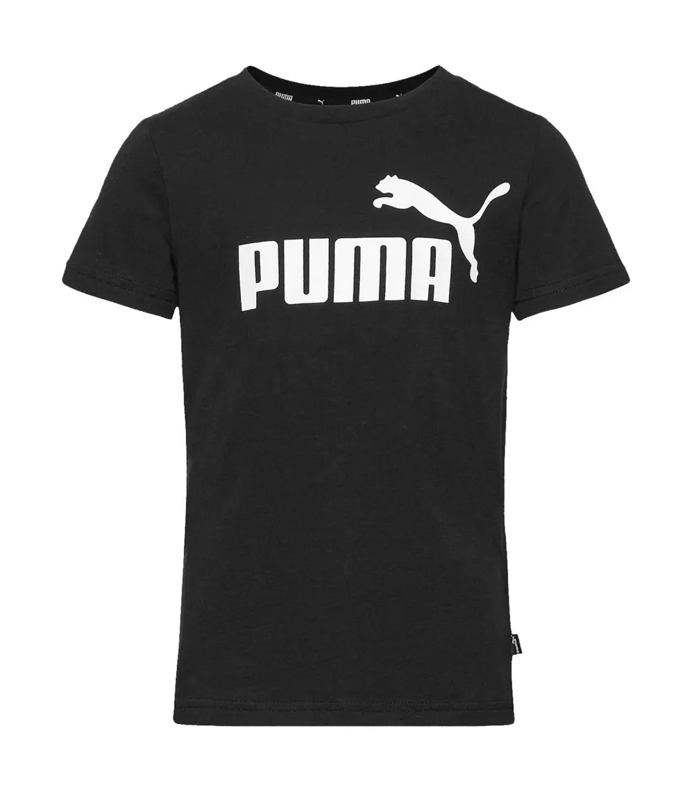 Tee-shirt col rond Puma en coton noir floqué