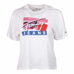 Tee shirt manches courtes 100% coton imprimé Femme TOMMY HILFIGER à 
