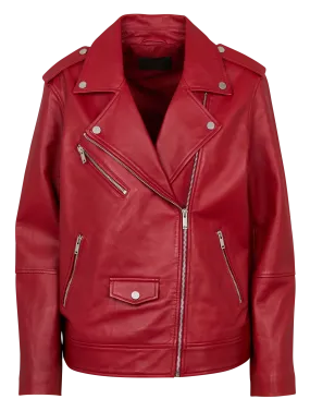 VESTE AMPLE COL à REVERS EN CUIR - IKKS pour FEMME | Printemps