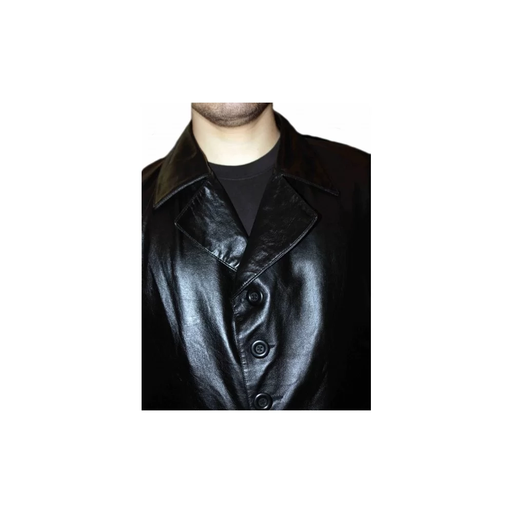 Veste courte homme cuir agneau noir modèle Fred