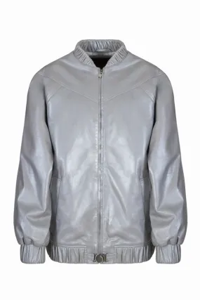 veste oversized en cuir elastiquee bas